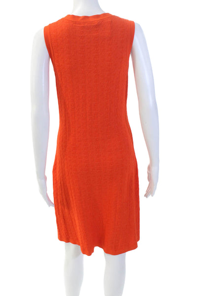 L Etoile Sport Womens Sleeveless Scoop Neck Knee Length Knit Dress Orange Medium