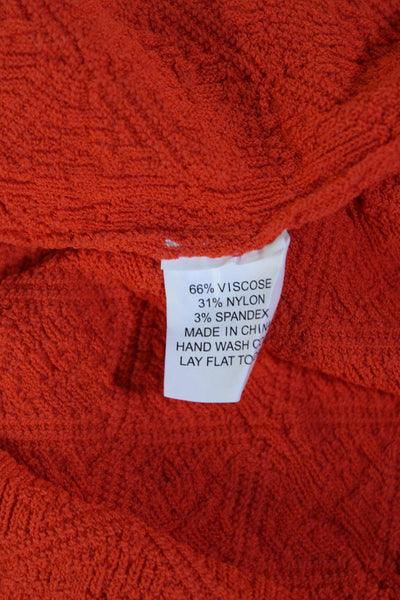L Etoile Sport Womens Sleeveless Scoop Neck Knee Length Knit Dress Orange Medium