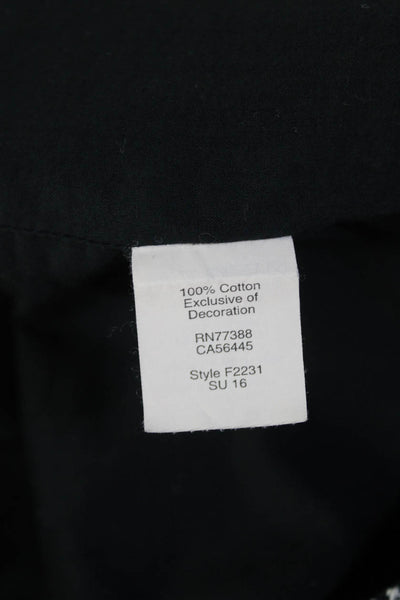 Madewell Womens Sleeveless Keyhole Embroidered Trim Shift Dress Navy Size 14