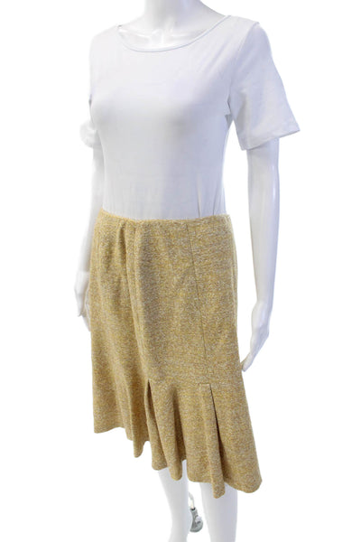 Carolina Herrera Womens Alpaca Knee Length Trumpet Skirt Beige Size 10
