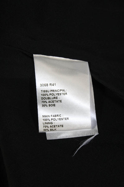 Carven Womens Floral 3/4 Sleeve A-Line Knee Length Dress Black Size 34