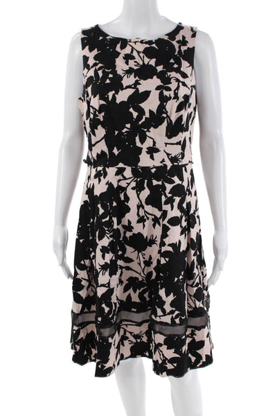 Principles By Ben De Lisi Womens Scoop Neck Floral Shift Dress Pink Black 14
