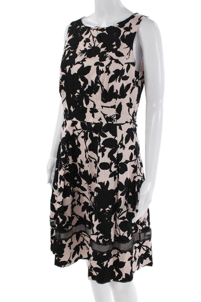 Principles By Ben De Lisi Womens Scoop Neck Floral Shift Dress Pink Black 14