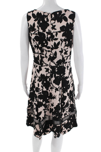 Principles By Ben De Lisi Womens Scoop Neck Floral Shift Dress Pink Black 14