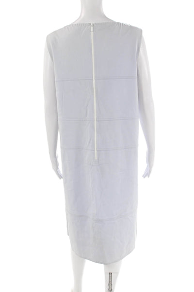 Lafayette 148 New York Womens Back Zip Scoop Neck Shift Dress Blue Size XL