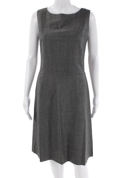 Brooks Brothers Womens Back Zip Scoop Neck Knee Length Shift Dress Gray Size 6