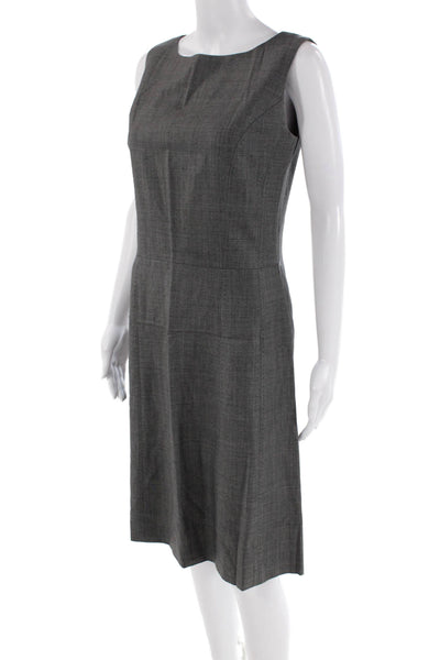 Brooks Brothers Womens Back Zip Scoop Neck Knee Length Shift Dress Gray Size 6