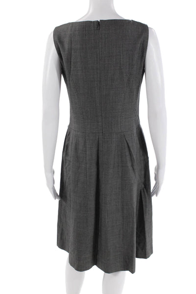 Brooks Brothers Womens Back Zip Scoop Neck Knee Length Shift Dress Gray Size 6