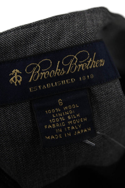 Brooks Brothers Womens Back Zip Scoop Neck Knee Length Shift Dress Gray Size 6
