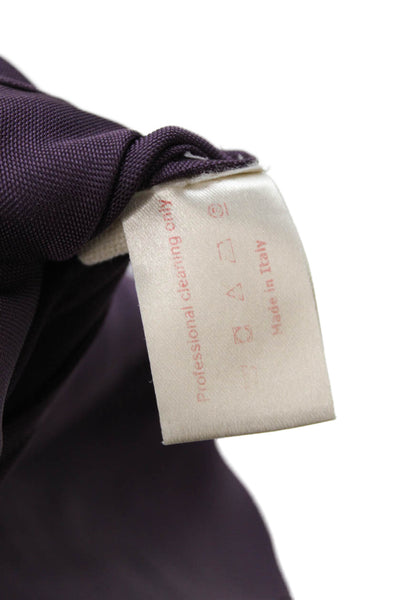 Marni Womens Short Sleeve Scoop Neck Silk Tee Shirt Purple Size Italian 38