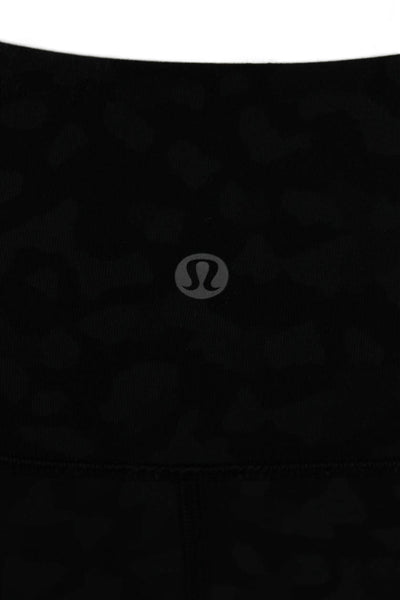 Lululemon Womens Textured Elastic Waistband Animal Print Leggings Black Size XS