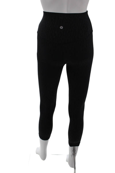 Lululemon Womens Textured Lined Ankle Crop Fit Leggings Black Size XS