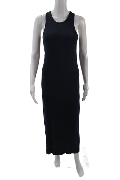 Theory Womens Textured Round Neck Sleeveless Casual Tank Dress Navy Size S
