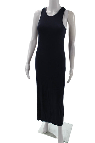 Theory Womens Textured Round Neck Sleeveless Casual Tank Dress Navy Size S