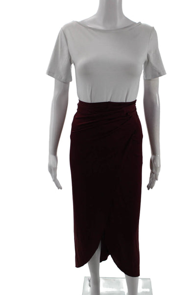 Johanna Ortiz Womens Lined Tie Front Sleek Skirt Red Size 04