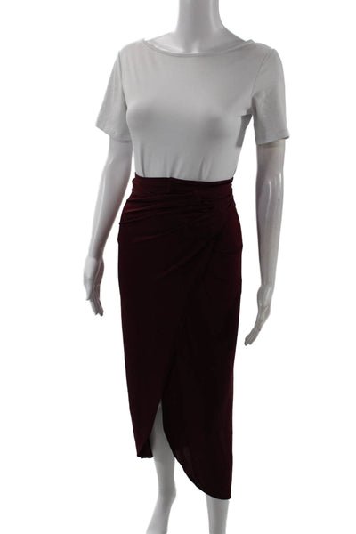 Johanna Ortiz Womens Lined Tie Front Sleek Skirt Red Size 04