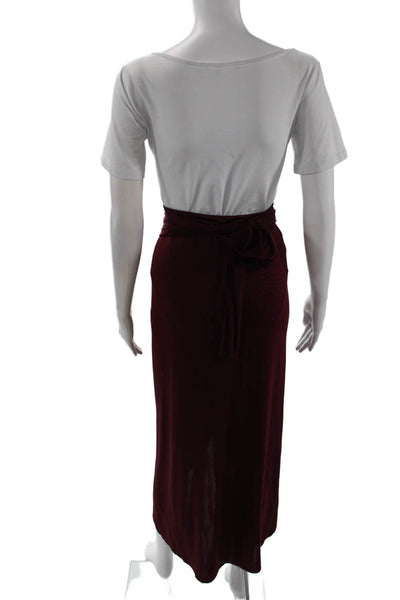 Johanna Ortiz Womens Lined Tie Front Sleek Skirt Red Size 04