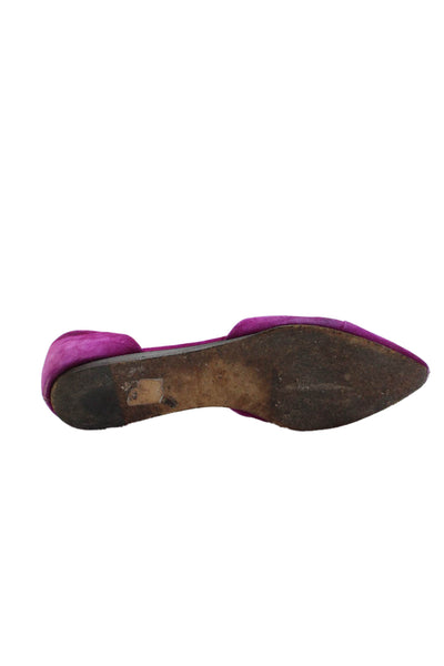 Jenni Kayne Womens Leather Pointed Toe Slip On Flats Fuchsia Size 39 9