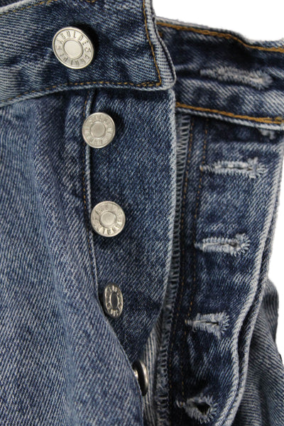 Agolde Womens Cotton Light Wash Buttoned Mid-Rise Jeans Blue Size 24