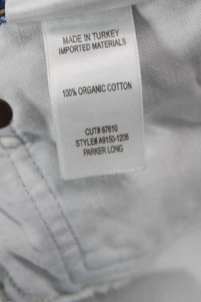Agolde Womens Cotton Light Wash Buttoned Mid-Rise Jeans Blue Size 24