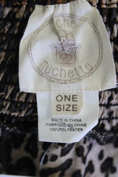 Muche Et Muchette Womens Animal Print Tiered Skirt Brown Black Size One Size