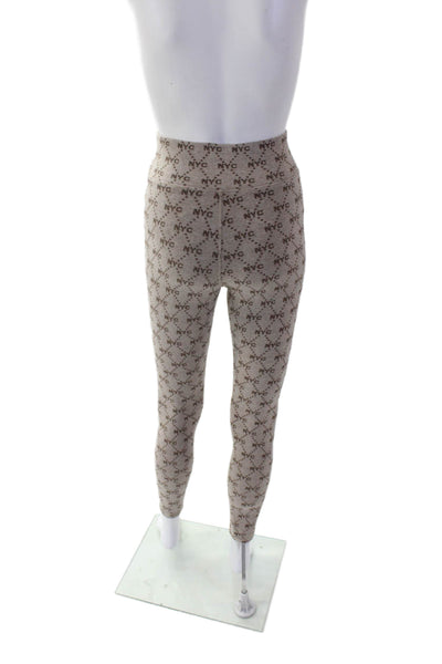 All Access Womens Pull On High Rise Leggings Brown Cotton Size Extra Small
