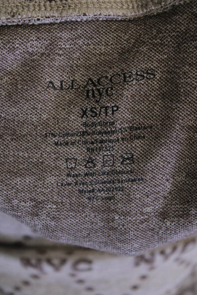 All Access Womens Pull On High Rise Leggings Brown Cotton Size Extra Small