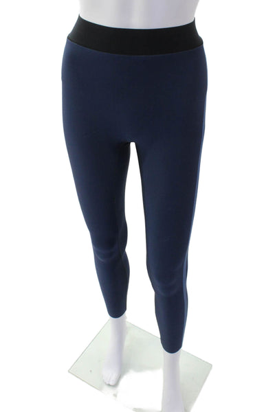 All Access Womens Striped Sides Pull On Leggings Navy Blue Size Extra Small