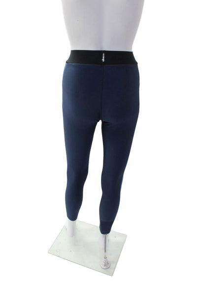 All Access Womens Striped Sides Pull On Leggings Navy Blue Size Extra Small