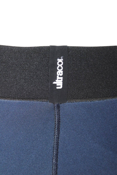 All Access Womens Striped Sides Pull On Leggings Navy Blue Size Extra Small