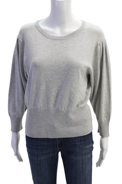 Survival Womens Long Sleeve Pullover Crew Neck Knit Sweater Gray Size L