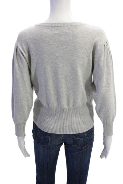 Survival Womens Long Sleeve Pullover Crew Neck Knit Sweater Gray Size L