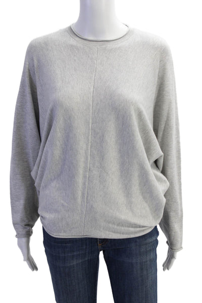 Survival Womens Long Sleeve Pullover Crew Neck Knit Poncho Sweater Gray Size S