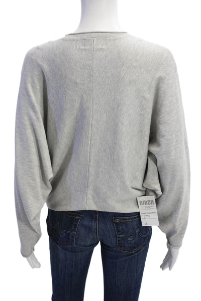 Survival Womens Long Sleeve Pullover Crew Neck Knit Poncho Sweater Gray Size S