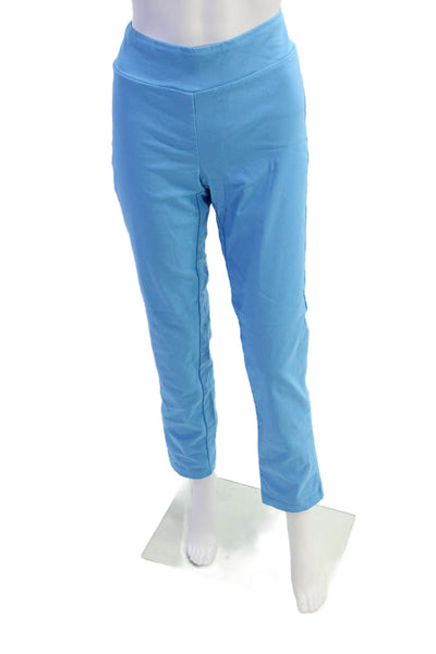 J. Mclaughlin Womens High Waisted Back Pocketed Straight Leg Pants Blue Size 6