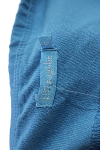 J. Mclaughlin Womens High Waisted Back Pocketed Straight Leg Pants Blue Size 6