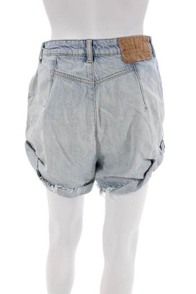 One Teaspoon Womens Denim High Rise Cuffed Shorts Blue Cotton Size 27