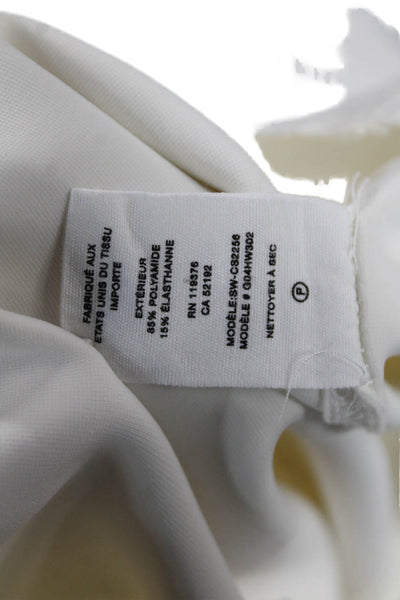 Helmut Lang Womens Elastic Waist Stretch Mini Skirt Solid White Size XS