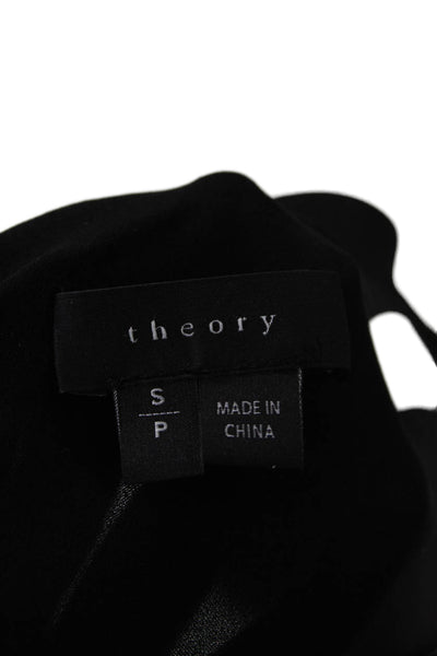 Theory Womens Silk V Neck Sleeveless Jantine Tank Top Black Size Small