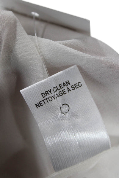 A.L.C. Barneys New York Womens Silk Ruffled Front Long Sleeves Blouse White Size