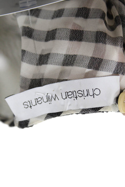 Christian Wijnants Womens Silk Checkered Sleeveless Tank Top Black Size 36