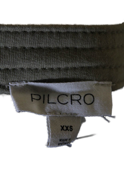 Pilcro Anthropologie Womens Striped Long Sleeve Crew Neck Top Green Blue 2XS