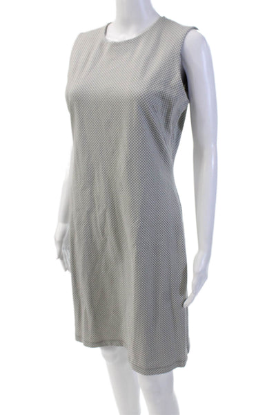 J. Mclaughlin Womens Geometric Print Sleeveless Dress Gray White Size Medium
