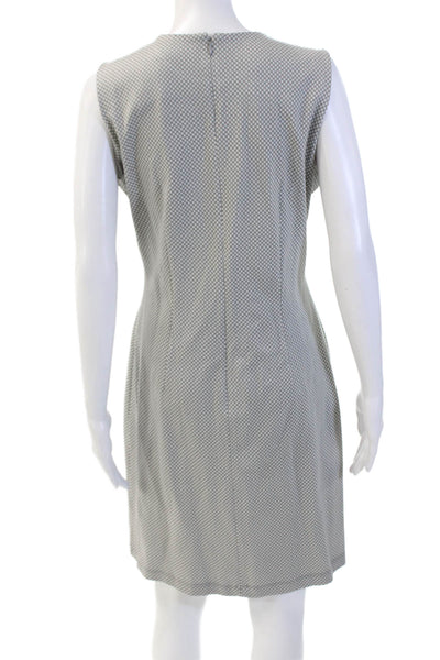 J. Mclaughlin Womens Geometric Print Sleeveless Dress Gray White Size Medium