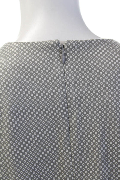 J. Mclaughlin Womens Geometric Print Sleeveless Dress Gray White Size Medium