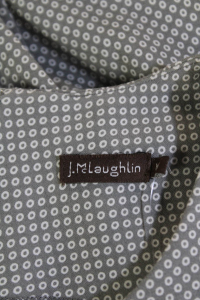 J. Mclaughlin Womens Geometric Print Sleeveless Dress Gray White Size Medium