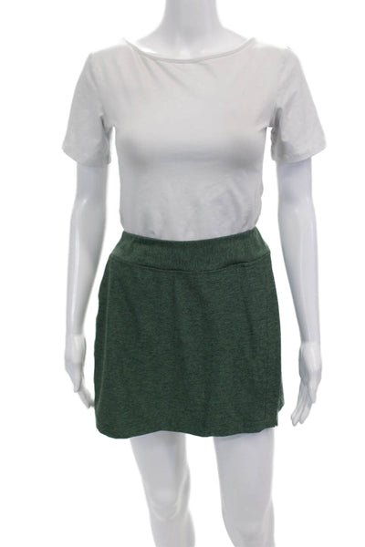 Outdoor Voices Womens Elastic Waistband Knit Skort Shorts Green Size Small