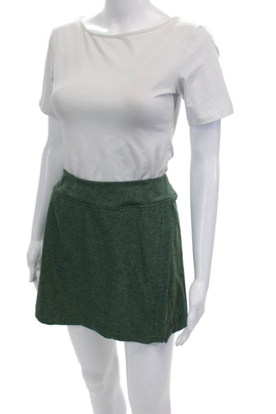 Outdoor Voices Womens Elastic Waistband Knit Skort Shorts Green Size Small