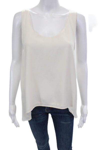 Frame Shirt Womens Scoop Neck Boxy Silk Tank Top White Size Medium