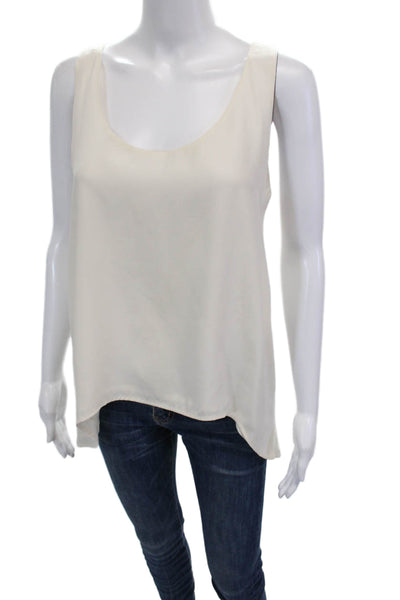 Frame Shirt Womens Scoop Neck Boxy Silk Tank Top White Size Medium